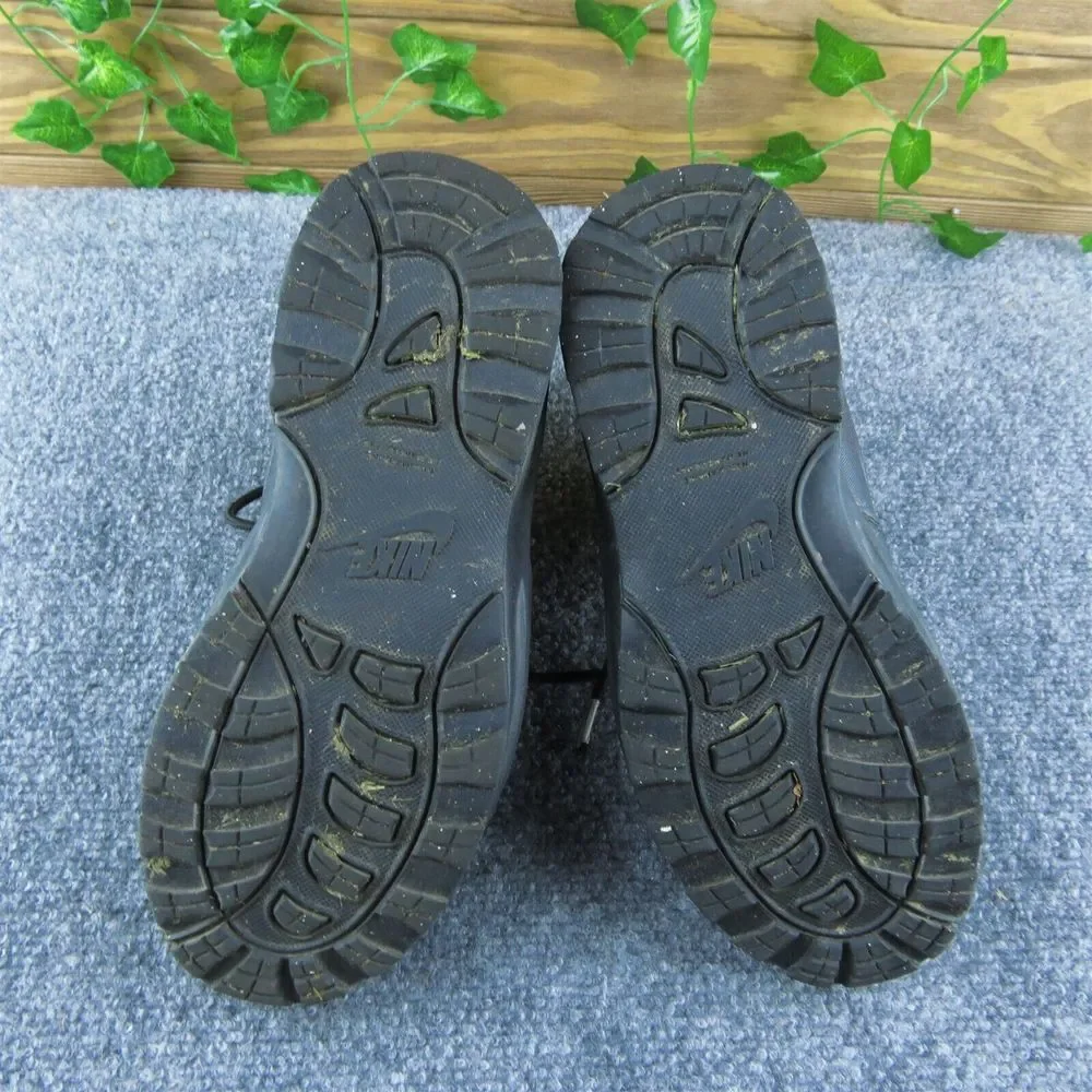 Nike Manoa PS Boys Black Leather Boots Y4 Lace‎ Up Athletic Shoes Medium